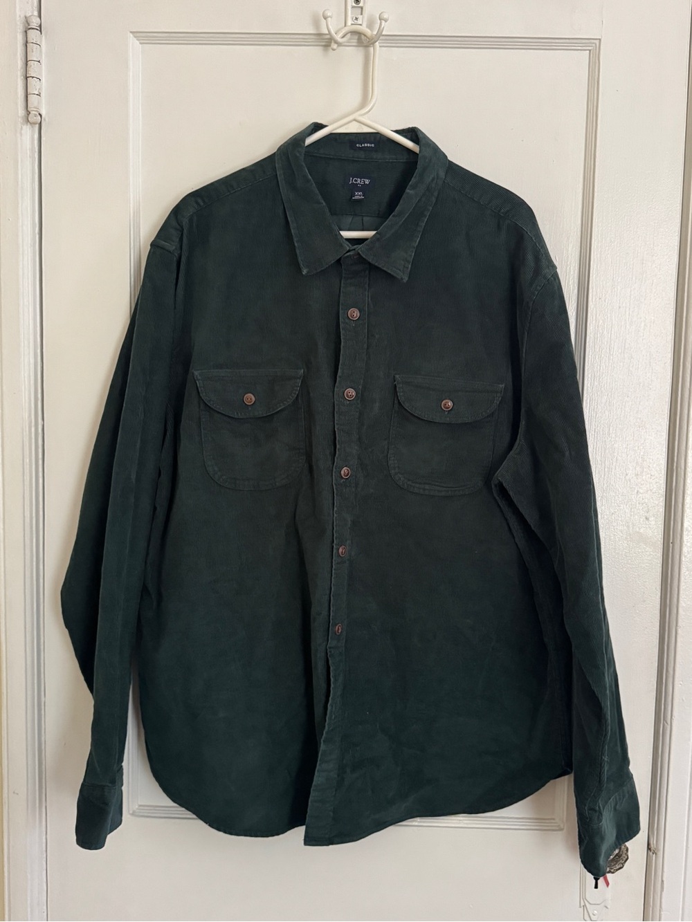 J. Crew Dark Green Corduroy Shirt Jacket